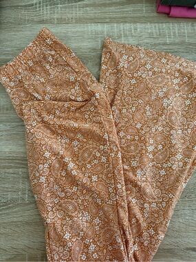 Forever 21 Rust Orange Paisley Wide-Leg Jumpsuit